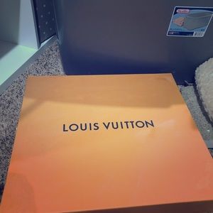 Louis Vuitton box, with bag and bow.